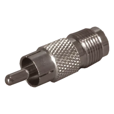 Adaptador de Interfaz / TNC Hembra a RCA Macho / 50 Ohm / Bronce Niquelado / Contacto Oro / Teflón / Audio-Video