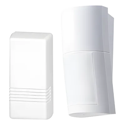 Detector PIR Exterior Inalámbrico / 120° / 12 m (40 ft) / Montaje Ajustable 0.8 a 2.7 m (2.6 a 8.9 ft) / 2 Zonas Independientes / IP Compatible