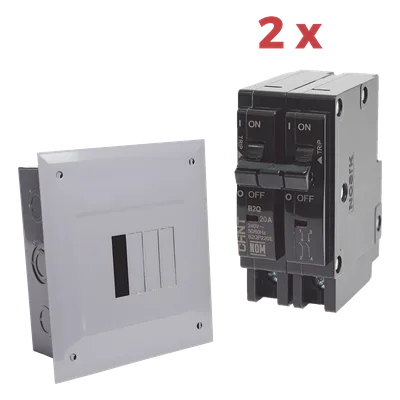 Centro de Carga / 4 Polos Empotrable / 100 A / 2 Interruptores Térmicos 2P 20 A / 10 kA / 120/240 VCA