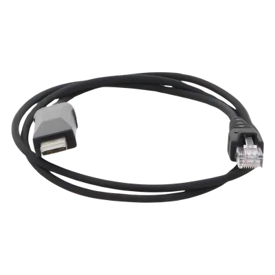Cable Programador USB / Conector USB-A a RJ45 / Longitud 1 m (3.3 ft) / Compatible Windows 98 a Server 2022 / PU Negro Alta Durabilidad