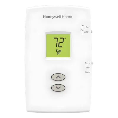 Termostato No Programable / 1 Etapa Calor/Frío / Alimentación 20-30 VAC o Baterías AAA / Terminales R, RC, C, W, Y, G, O, B / Formato Vertical