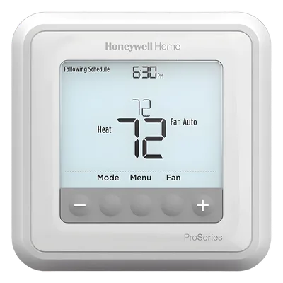 Termostato programable / 3H/2C bomba de calor o 2H/2C convencional / Programación 7 días, 5-2, 5-1-1 / Pantalla 5.44 in² / Serie T6 Pro