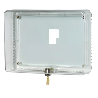 Guarda Antimanipulación para Termostato / Policarbonato Transparente / Montaje Vertical u Horizontal / Cerradura con Llave / Tamaño Grande