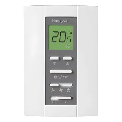 Termostato digital / Serie T6811 / Fan Coil 2 tuberías / 110 VCA / Ventilador 3 velocidades / Válvula On-Off / LCD
