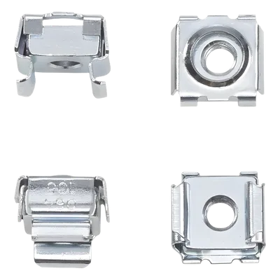 Kit de Tuercas Enjauladas / 10-32 UNC / Acero Plateado / 20 Piezas / Orificios Cuadrados 9 mm / UL 4X