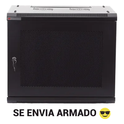 Gabinete de Pared 19in / 9UR / 450mm (17.7in) Profundidad / Puerta Perforada / 60kg Carga
