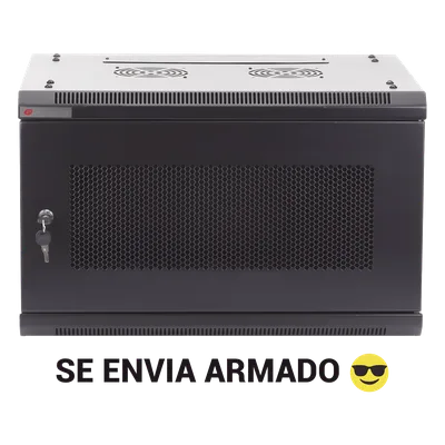 Gabinete de Pared / 9UR / 19in / Cristal Templado / 450mm Profundidad / 60kg Carga / 1.65 x 1.97 x 1.48 pies
