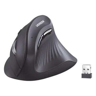 Mouse Inalámbrico Vertical / Dual 2.4G y Bluetooth / 3 Dispositivos Simultáneos / 4 Niveles DPI hasta 4000 / Alcance 10 m (32.8 ft) / 5 Botones Silenciosos
