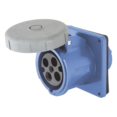 Receptáculo Hembra Pin and Sleeve / Trifásico 60 A / 250 VCA / 3 Polos 4 Hilos / IP67 / Grado Industrial