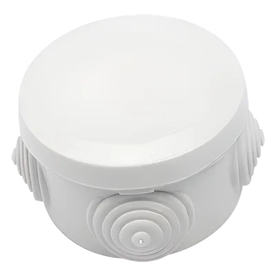 Caja de Derivación Circular / 4 Glándulas de Goma Ajustables / IP55 / -40 a 120°C / 70 mm Diámetro x 48 mm Alto