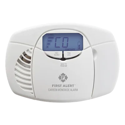 Detector de Monóxido de Carbono / Sensor Electroquímico / Pantalla Digital Retroiluminada / Alimentación por 2 Baterías AA / Alertas Visuales y Sonoras
