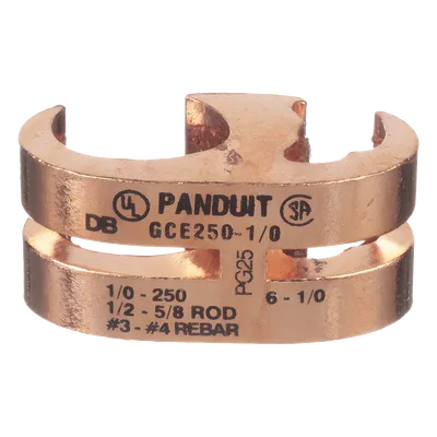 Conector de Conexión a Tierra tipo E / Conductor 1/0 AWG STR – 250 KCMIL MAIN / 6 AWG SOL – 1/0 AWG STR TAP / Certificación UL467 y CSA