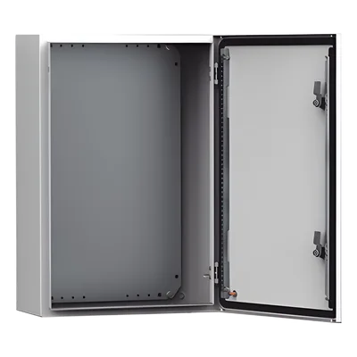 Gabinete Industrial de Uso Exterior / IP66 NEMA 4/12/13 / IK10 / Acero 1.5 mm / 600 x 600 x 400 mm (23.6 x 23.6 x 15.7 in) / Platina de Montaje Incluida