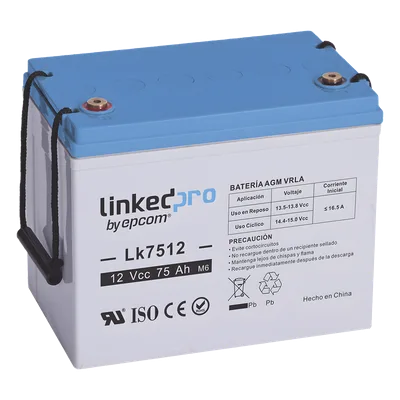 Batería de Respaldo AGM-VRLA / 12 V / 75 Ah / Terminales T3 / UL Certificada / Libre de Mantenimiento