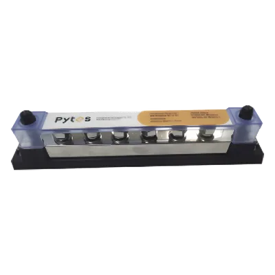 Bloque de Terminales / 6 Líneas / 600 A / 52 VDC o 300 VAC / Cobre Estañado 8x25 mm / IP con Cubierta