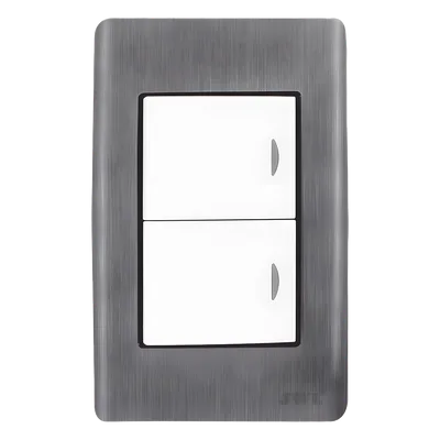Apagador Doble / 10 A / 127 V CA / 60 Hz / Placa de Acero / 4.6 x 3.1 x 1.2 in