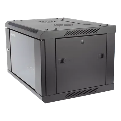 Gabinete de Montaje / 6 Unidades de Rack / 19" / Carga 40 kg / Puerta Cristal Templado / Pared o Piso / 600 x 368 x 450 mm (23.6 x 14.5 x 17.7 in)