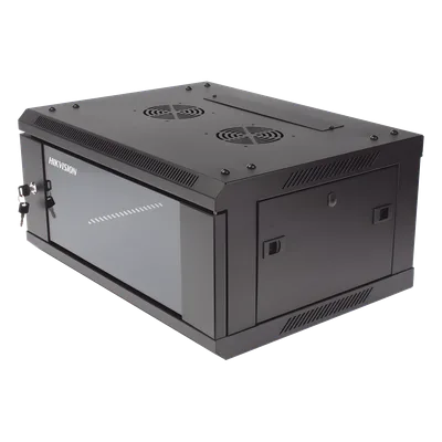 Gabinete de Montaje en Pared / 4 Unidades de Rack / 19" / Cristal Templado / Carga 40 kg / Acero / 600 x 450 x 281 mm