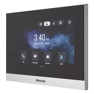 Monitor IP Android / Pantalla Táctil LCD 7" / Wi-Fi / Bluetooth / PoE / SIP / 8 Entradas de Alarma / 1 Salida de Relé / Gestión en la Nube