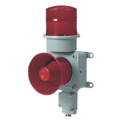 Combinación de baliza LED y sirena electrónica / 114 dB / 12-220 VCA / IP66 / Aluminio y policarbonato / Industria pesada