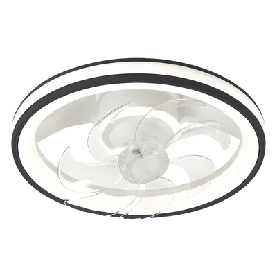 Ventilador de Techo con Luminario LED / 110 V CA 50/60 Hz / 88 W / 4500 Lm / 2700-4000-6500 K / 6 Velocidades / Dimeable / 501 mm (1.64 ft) / Blanco y Negro
