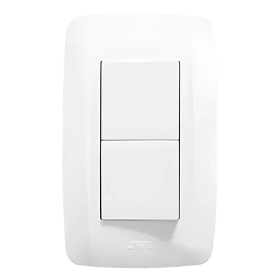 Apagador Duplex / 10 A / 127 V CA / 60 Hz / 11.8 x 7.8 x 3 cm / 4.65 x 3.07 x 1.18 in / Blanco