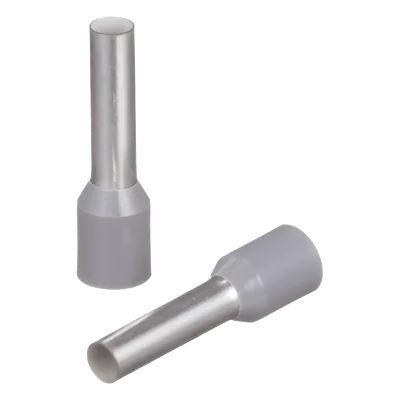 Ferrule Aislado / 12 AWG (4 mm²) / Pin 12 mm / Polipropileno Gris / 100 Piezas