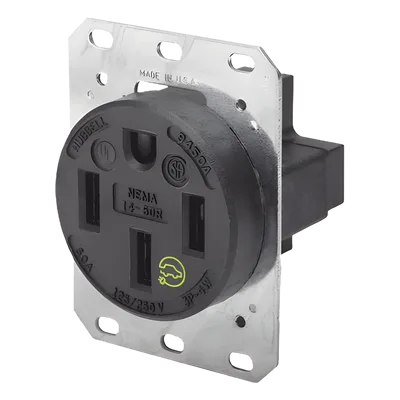 Receptáculo Industrial / 50 A / 125/250 V CA / 3 Polos 4 Hilos / NEMA 14-50R / IP20 / -40°C a 75°C