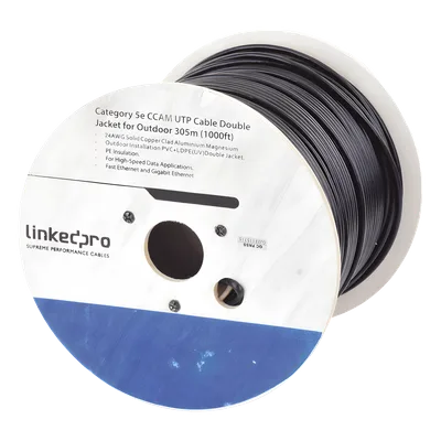 Cable UTP Cat6 / 305 m (1000 ft) / 23 AWG / CCA / Doble Forro PVC+LDPE / 250 MHz / Uso Intemperie / Sin Blindaje