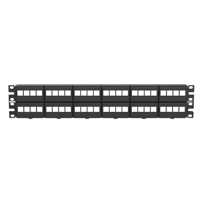Panel de Parcheo Modular / 48 Puertos / 2UR / 19' Ancho / Acero Inoxidable y ABS / ROHS