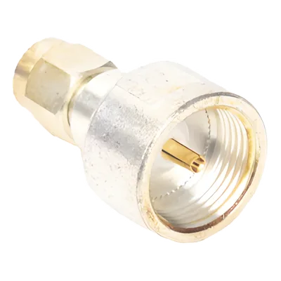 Adaptador Coaxial / Conector SMA Macho / Adaptador Hembra Intercambiable / Chapado Plata y Oro / Dieléctrico Teflón