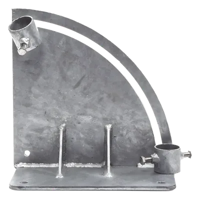 Base para Mástil con Ajuste de Ángulo / Acero Galvanizado en Caliente / Mástil 1" a 1-3/4" / Inclinación 0° a 60° / Tolerancia ±5 cm