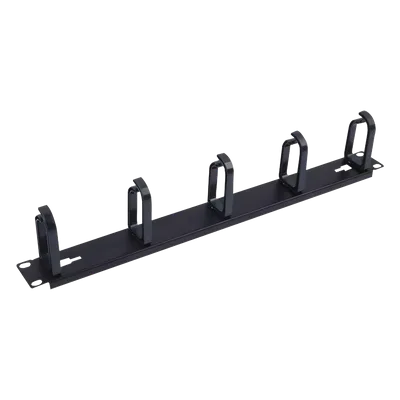Organizador de Cables / 5 Anillos Removibles / 1U / 19" / Montaje Vertical u Horizontal / Acero con Ganchos ABS / Espaciado 4"