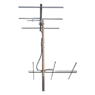 Juego de 2 Antenas Bi-direccionales de 3 elementos para TV / 3 dB / Canal 8 / Conector UHF hembra SO-239