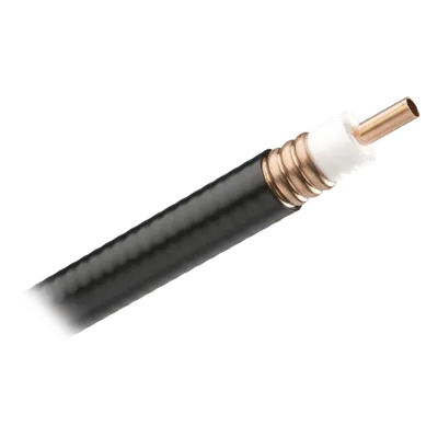 Cable Coaxial Inalámbrico / 7/8 pulgadas / Cobre Corrugado 100% Blindado / PE Negro / 50 Ohm / 9.4 mm Conductor