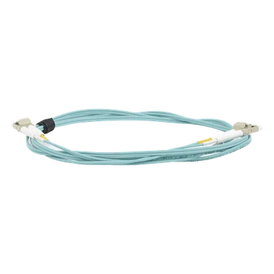 Jumper de Fibra Óptica / Multimodo 50/125 OM3 / LC-LC Duplex / OFNR / Aqua / 2 m (6.56 ft)