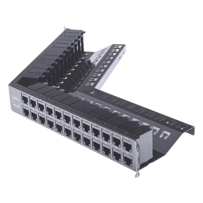 Patch Panel / 48 Puertos / Blindado / Modular / Angulado / 1UR / Alta Densidad