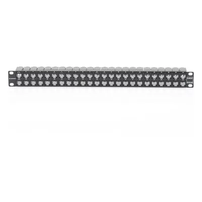 Patch Panel / 48 Puertos / Cat 6A Blindado / Plano / 1UR / Acero 18 Gauge