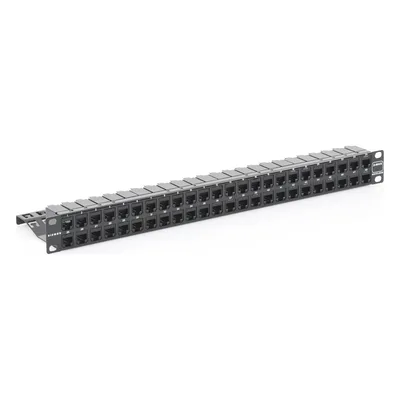 Patch Panel / 48 Puertos / Cat 6A Blindado / Plano / 1UR / Acero 18 Gauge