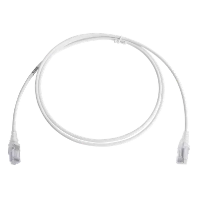 Patch Cord Cat6 UTP / CM/LS0H / 28AWG / 1.5m (5ft) / Blanco / Diámetro Reducido / Bulk