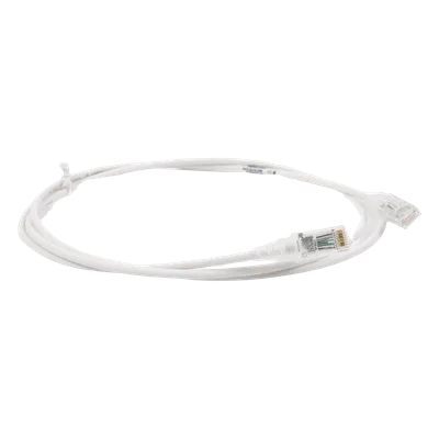 Patch Cord Cat6 UTP / CM/LS0H / 28AWG / 1.5m (5ft) / Blanco / Diámetro Reducido / Bulk