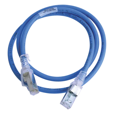 Patch Cord Cat6A S/FTP / CM/LS0H / 0.91 m (3 Pies) / Blindaje S/FTP / Botas Ultra Delgadas / UL2043 / PoE+ / Azul