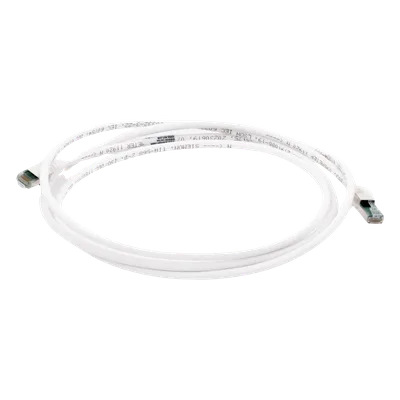 Patch Cord Cat6A S/FTP / 2.13 m (7 ft) / CM/LS0H / Blindaje S/FTP / PCB Interno / UL2043 / Blanco