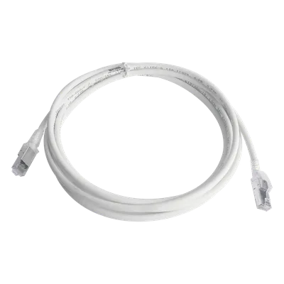 Patch Cord / Cat6A S/FTP / Blindaje 360° / PCB en Conector / CM/LS0H / 3.05 m (10 Pies) / Blanco / Bulk