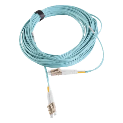 Jumper de Fibra Óptica / Multimodo OM3 50/125 µm / LC-LC Duplex / OFNR / 15 m (49.21 ft) / Aqua