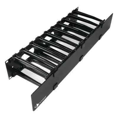 Organizador de Cable Horizontal / Rack 19in / 2UR / 6in (0.5ft) de profundidad / Policarbonato
