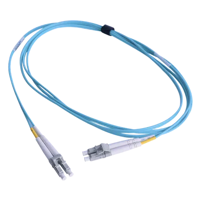 Jumper de Fibra Óptica Multimodo 50/125 OM3 / LC-LC Duplex / OFNR / Aqua / 1 Metro (3.28 Pies)