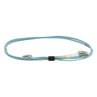 Jumper de Fibra Óptica Multimodo 50/125 OM3 / LC-LC Duplex / OFNR / Aqua / 1 Metro (3.28 Pies)