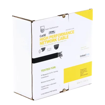 Bobina de Cable / Cat5e / 100 m (328 pies) / CCA / Calibre 24 / UTP / 100 MHz / Interior