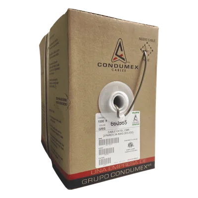 Cable Telefónico / 4 Conductores 24 AWG / 305 m (1000 pies) / 2 Pares Trenzados / CMR Interior